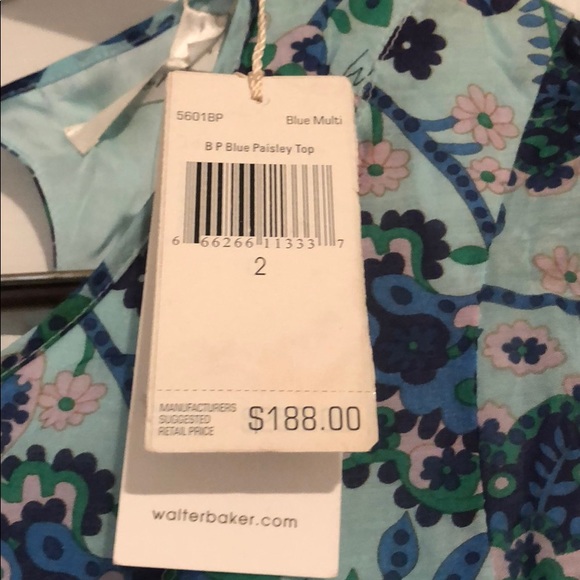 Paisley Boho Walter Baker top flutter sleeve sz 2 - Picture 3 of 7